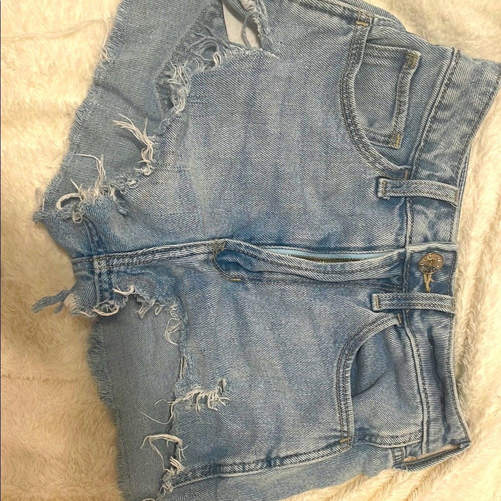 Hollister Ultra High-Rise Light Blue Denim Shorts